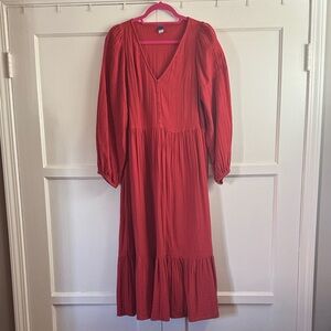 Old Navy  burnt orange Long Sleeve 100 cotton Maxi Dress